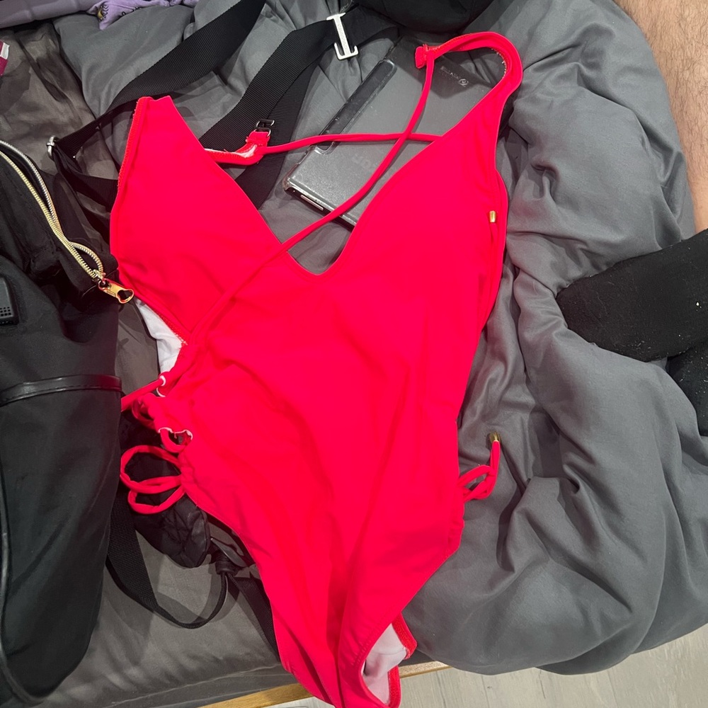 Vibrant Red One Piece Swimsuit